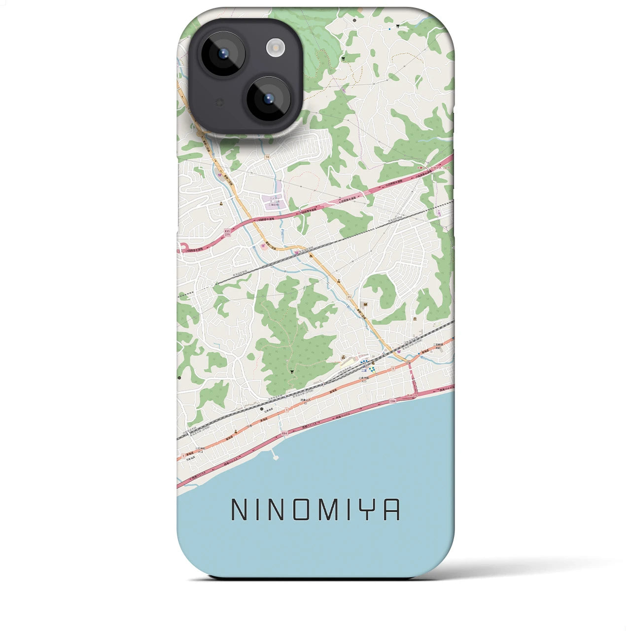 【二宮(神奈川県)】地図柄iPhoneケース(バックカバータイプ)