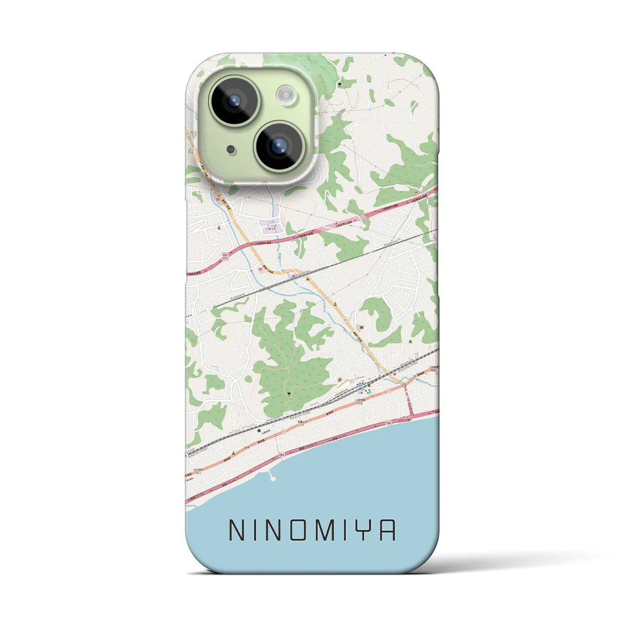 【二宮(神奈川県)】地図柄iPhoneケース(バックカバータイプ)