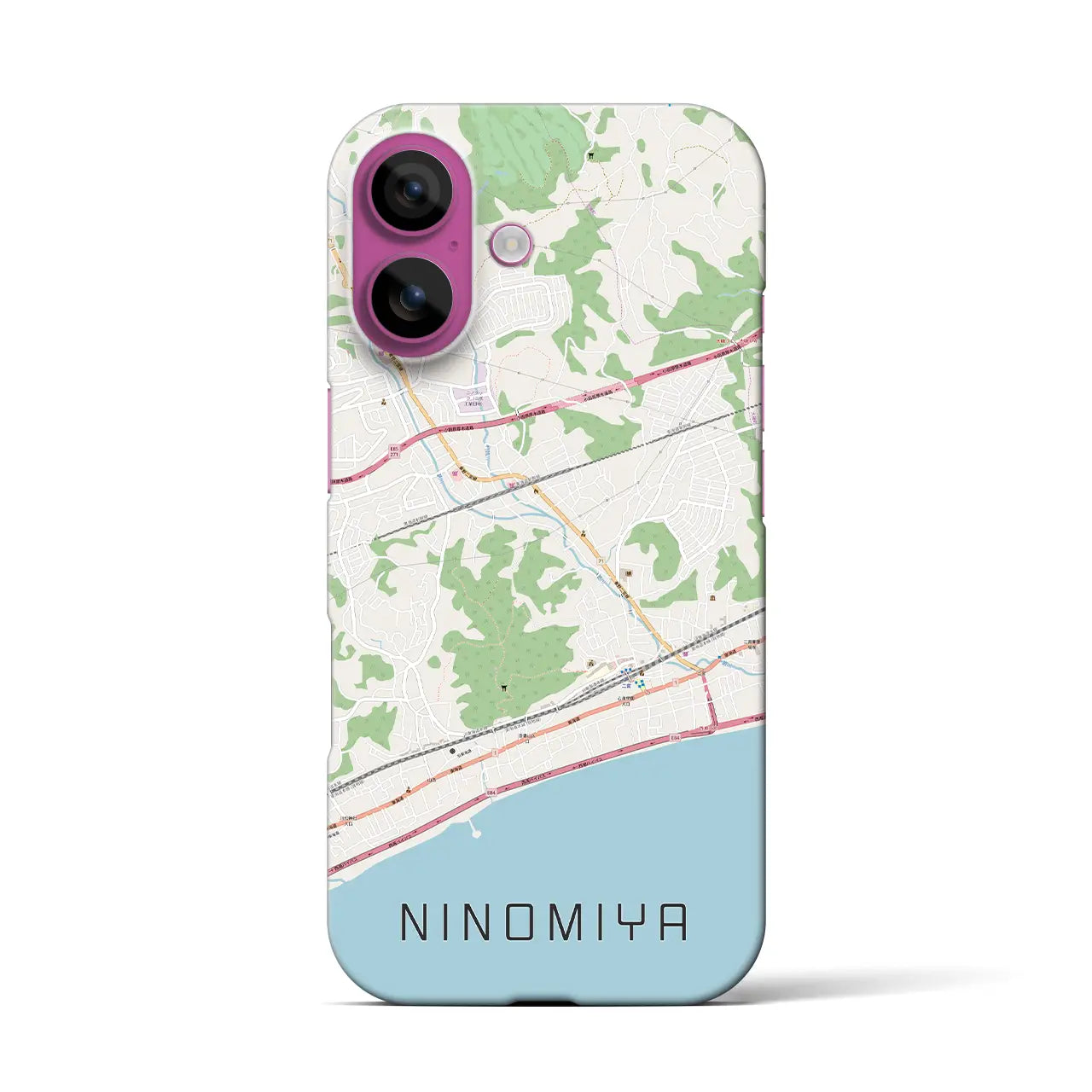 【二宮(神奈川県)】地図柄iPhoneケース(バックカバータイプ)