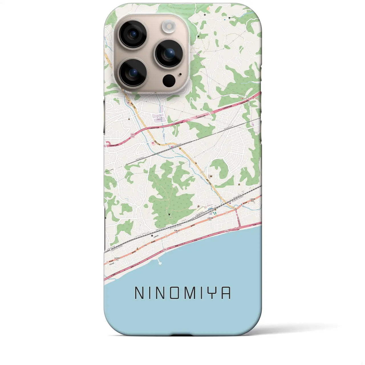 【二宮(神奈川県)】地図柄iPhoneケース(バックカバータイプ)