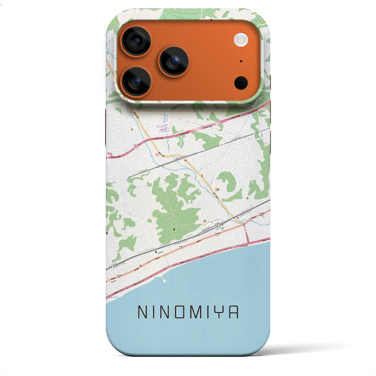 【二宮(神奈川県)】地図柄iPhoneケース(バックカバータイプ)