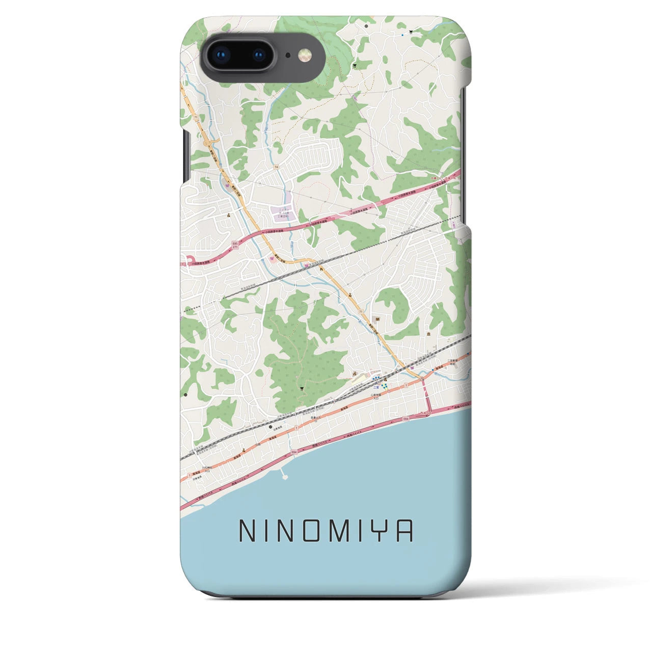 【二宮(神奈川県)】地図柄iPhoneケース(バックカバータイプ)