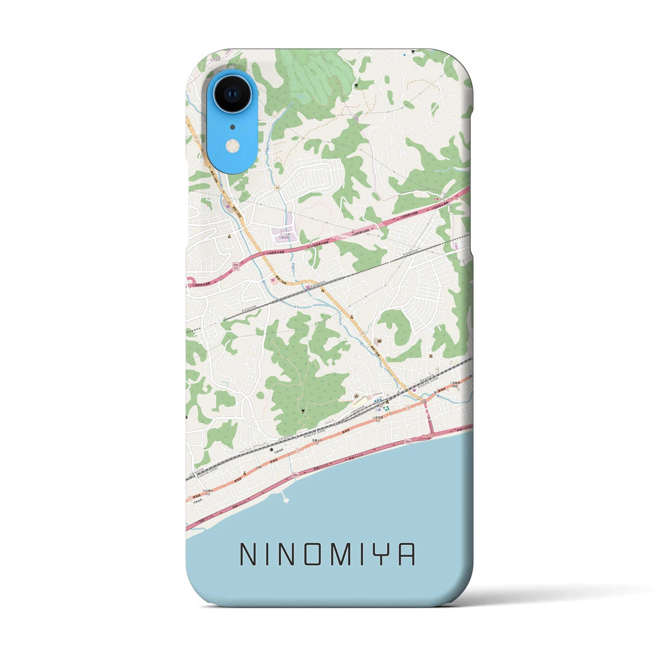 【二宮(神奈川県)】地図柄iPhoneケース(バックカバータイプ)