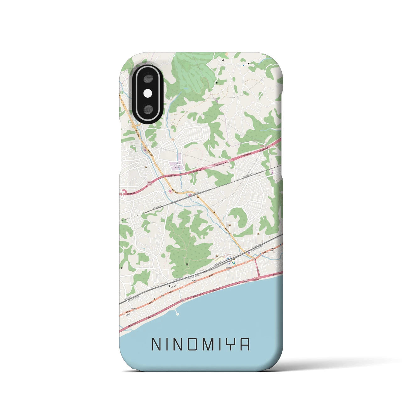 【二宮(神奈川県)】地図柄iPhoneケース(バックカバータイプ)