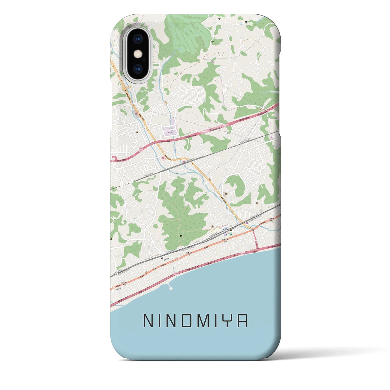 【二宮(神奈川県)】地図柄iPhoneケース(バックカバータイプ)