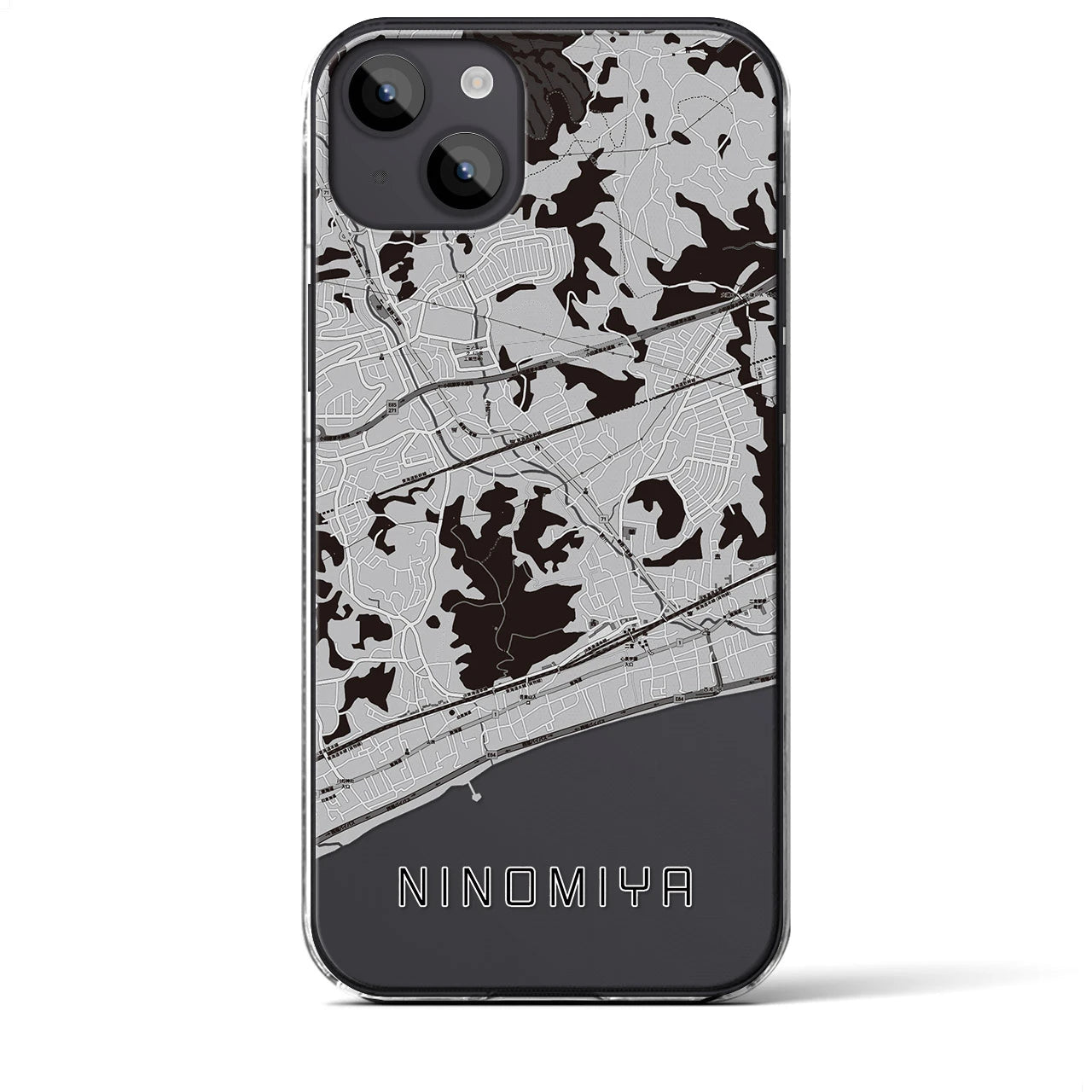 【二宮(神奈川県)】地図柄iPhoneケース(クリアタイプ)