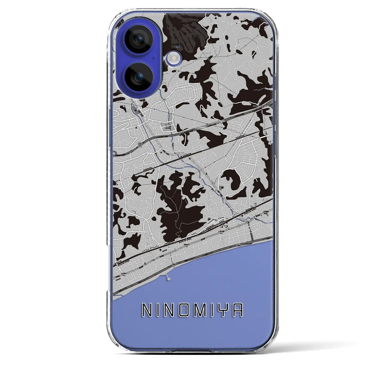 【二宮(神奈川県)】地図柄iPhoneケース(クリアタイプ)