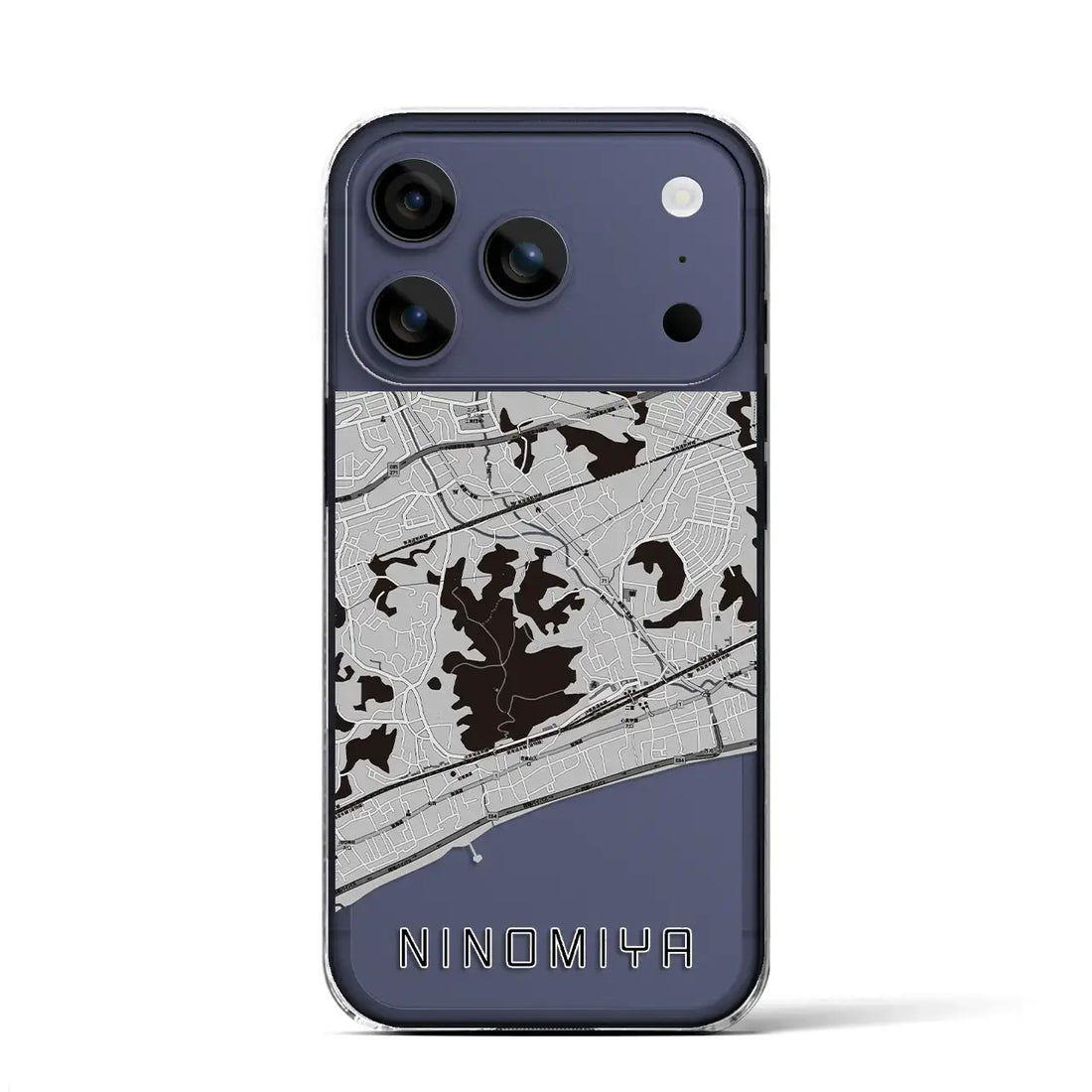 【二宮(神奈川県)】地図柄iPhoneケース(クリアタイプ)