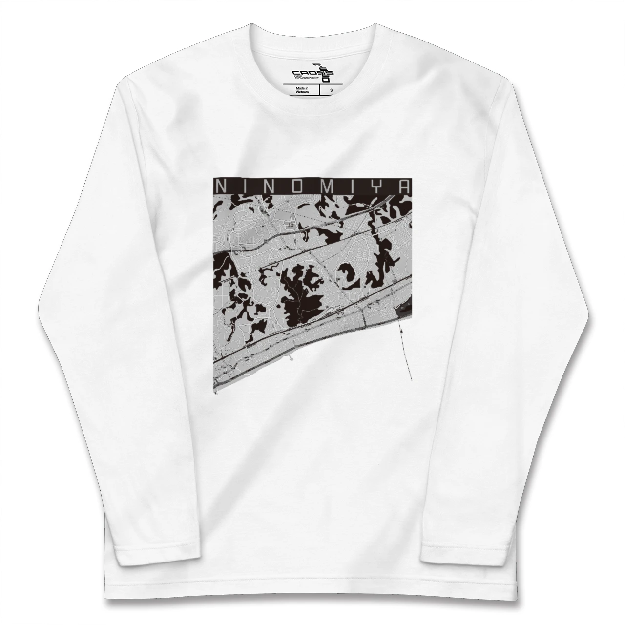 【二宮(神奈川県)】地図柄ロングスリーブTシャツ