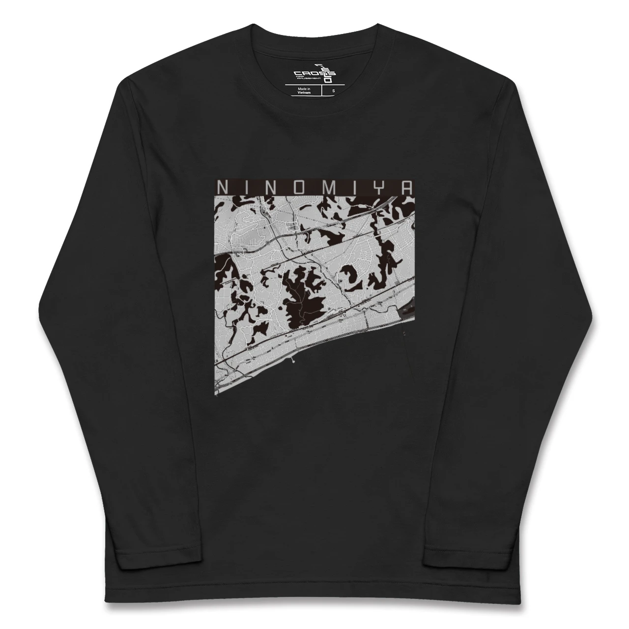 【二宮(神奈川県)】地図柄ロングスリーブTシャツ