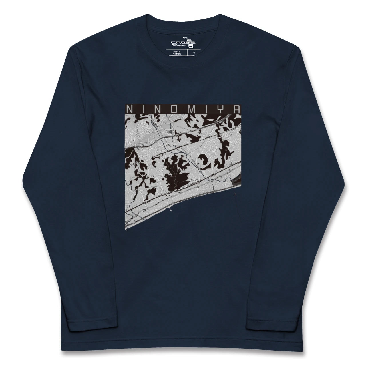 【二宮(神奈川県)】地図柄ロングスリーブTシャツ