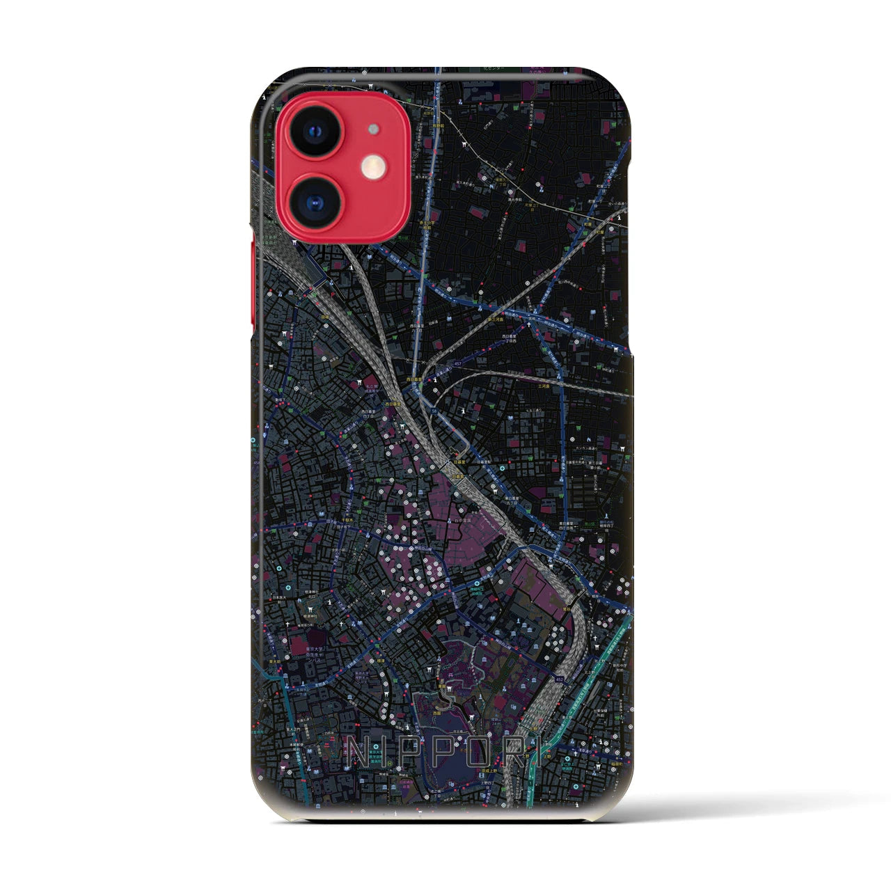 【日暮里(東京都)】地図柄iPhoneケース(バックカバータイプ)
