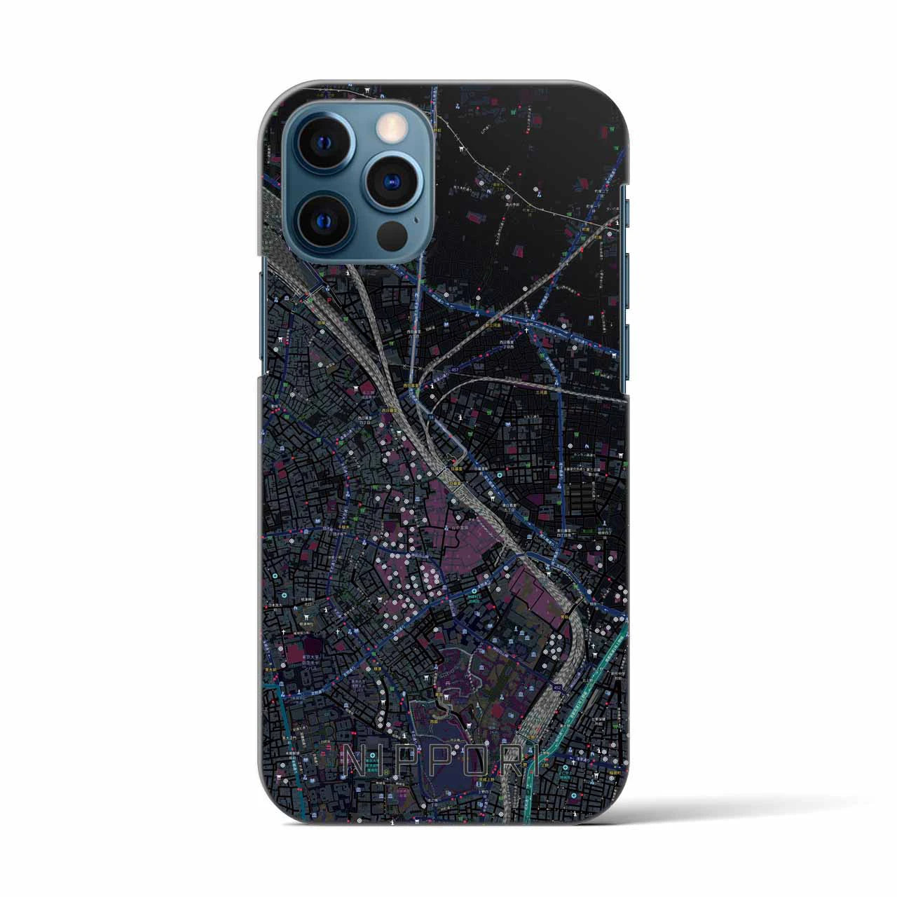 【日暮里(東京都)】地図柄iPhoneケース(バックカバータイプ)