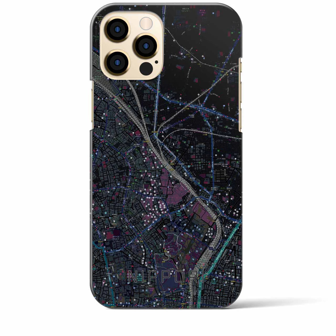 【日暮里(東京都)】地図柄iPhoneケース(バックカバータイプ)