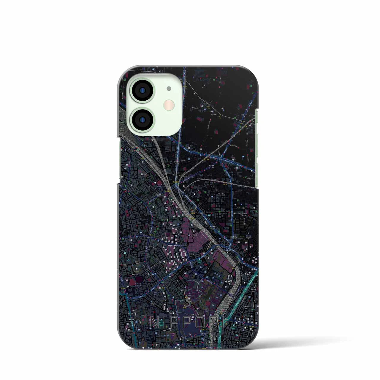 【日暮里(東京都)】地図柄iPhoneケース(バックカバータイプ)