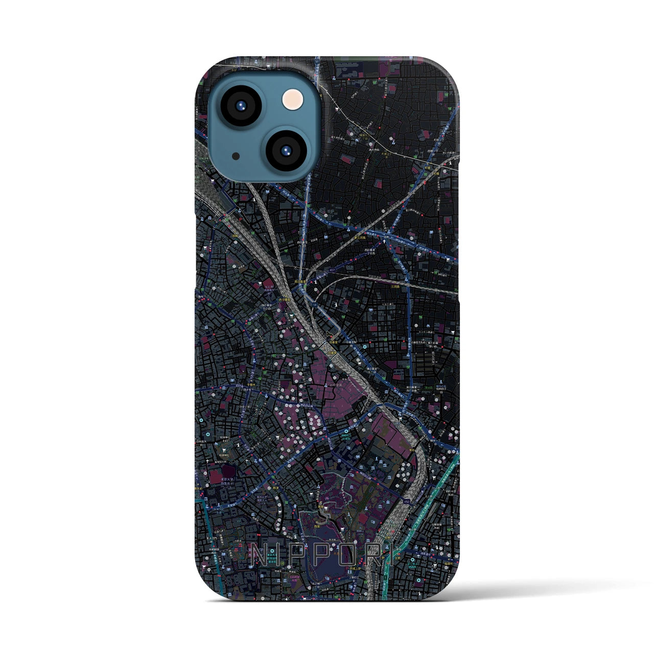 【日暮里(東京都)】地図柄iPhoneケース(バックカバータイプ)