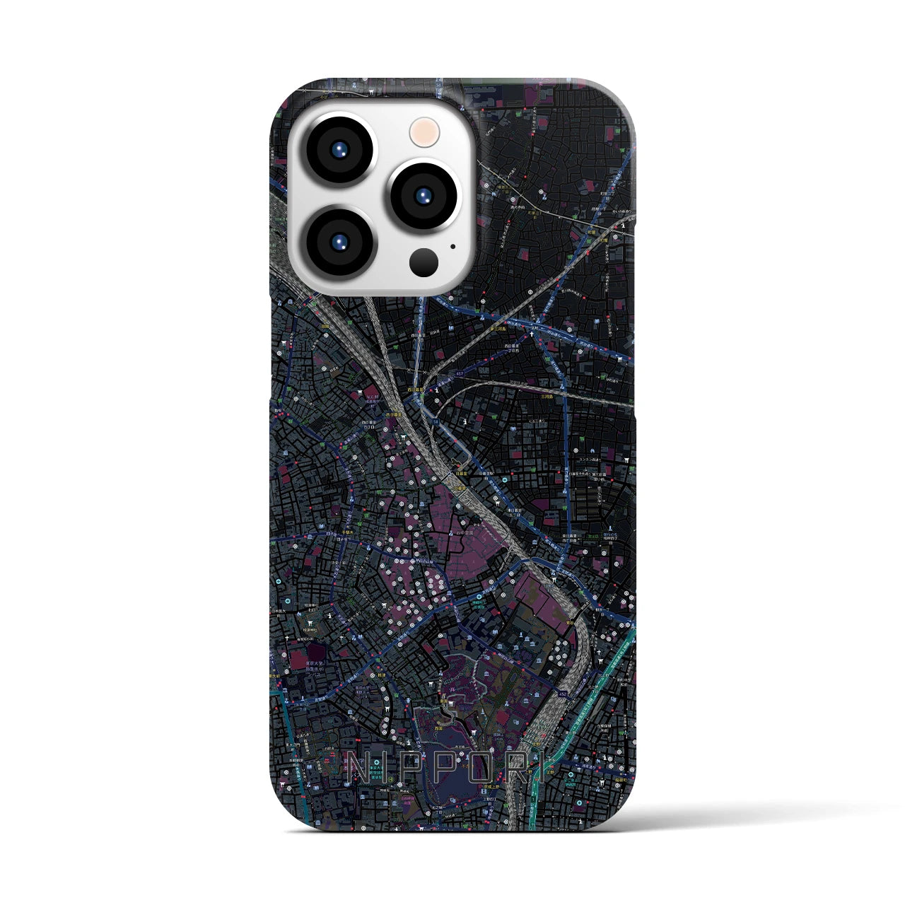 【日暮里(東京都)】地図柄iPhoneケース(バックカバータイプ)