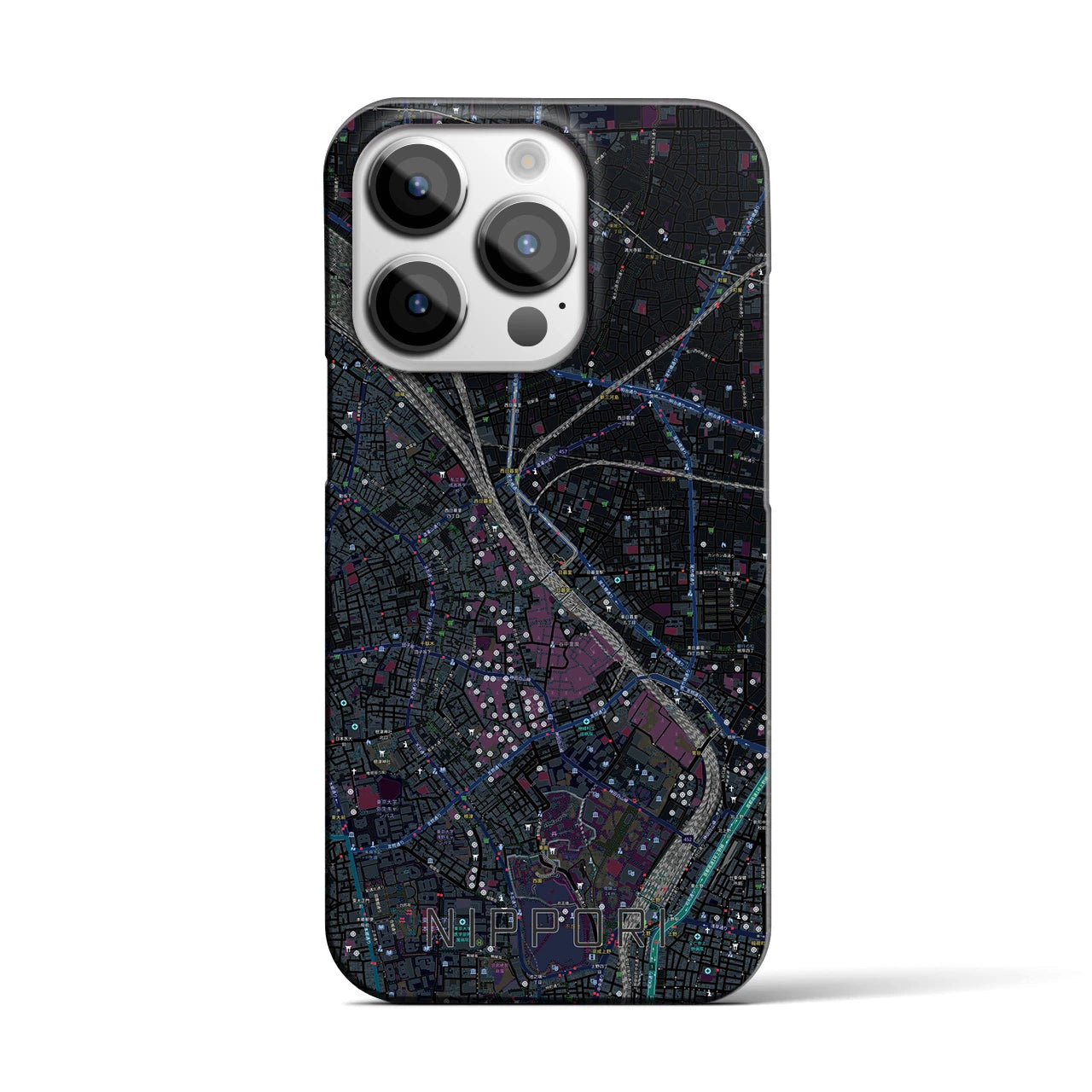 【日暮里(東京都)】地図柄iPhoneケース(バックカバータイプ)