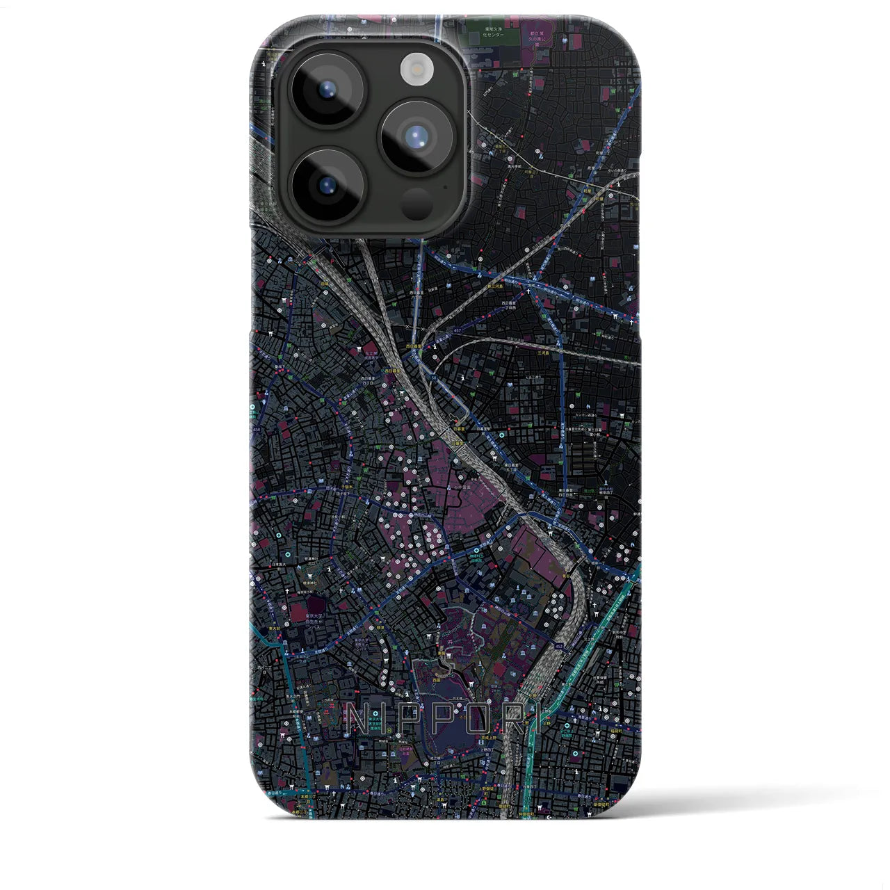 【日暮里(東京都)】地図柄iPhoneケース(バックカバータイプ)