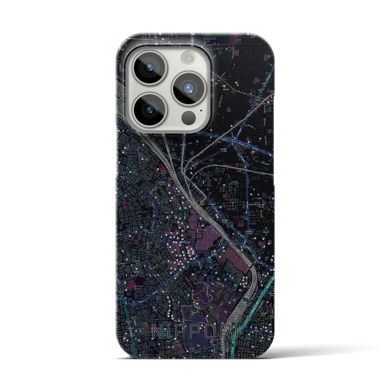 【日暮里(東京都)】地図柄iPhoneケース(バックカバータイプ)