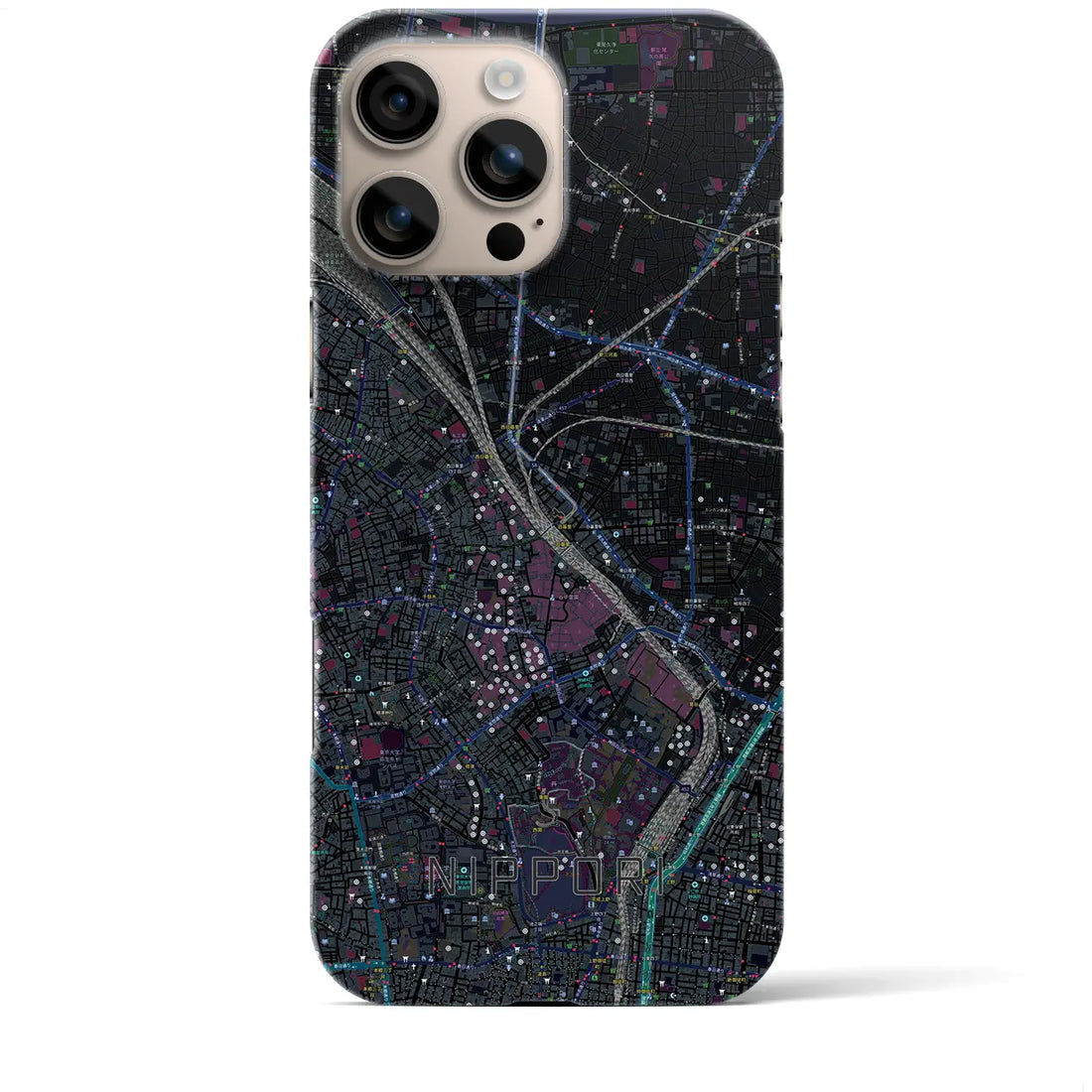 【日暮里(東京都)】地図柄iPhoneケース(バックカバータイプ)