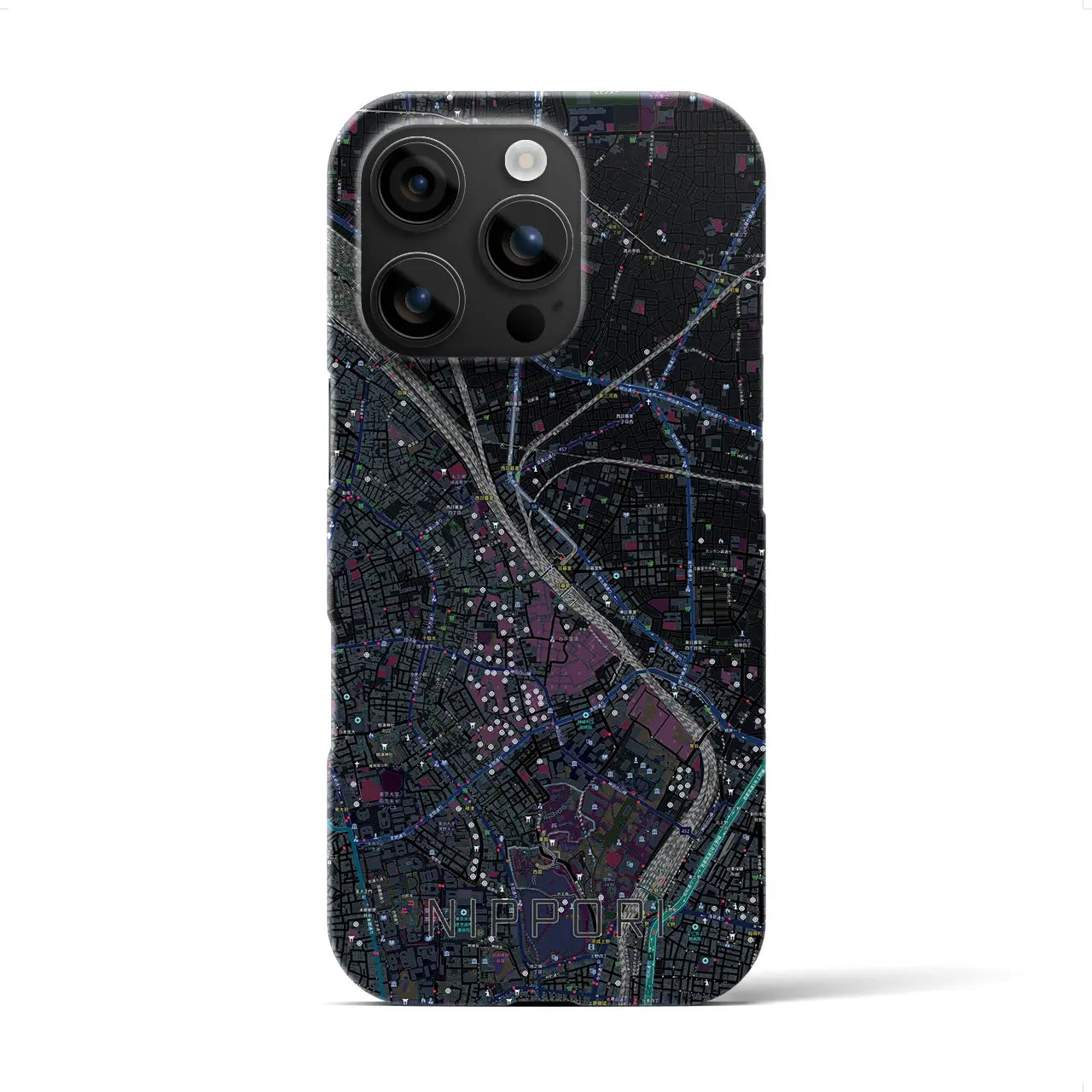 【日暮里(東京都)】地図柄iPhoneケース(バックカバータイプ)