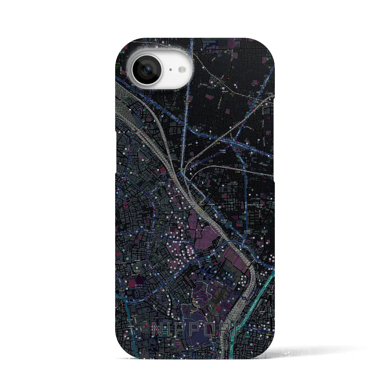 【日暮里(東京都)】地図柄iPhoneケース(バックカバータイプ)