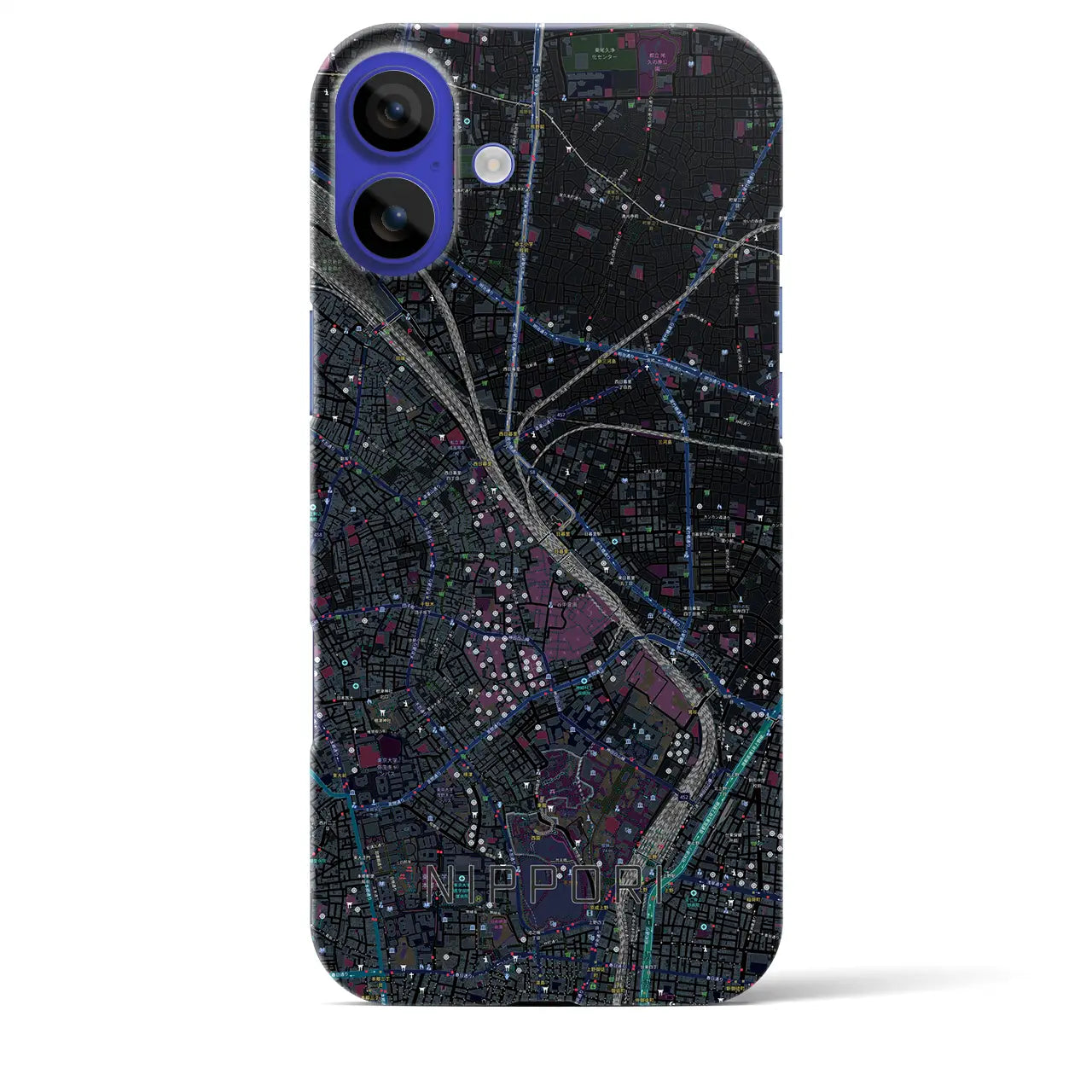 【日暮里(東京都)】地図柄iPhoneケース(バックカバータイプ)