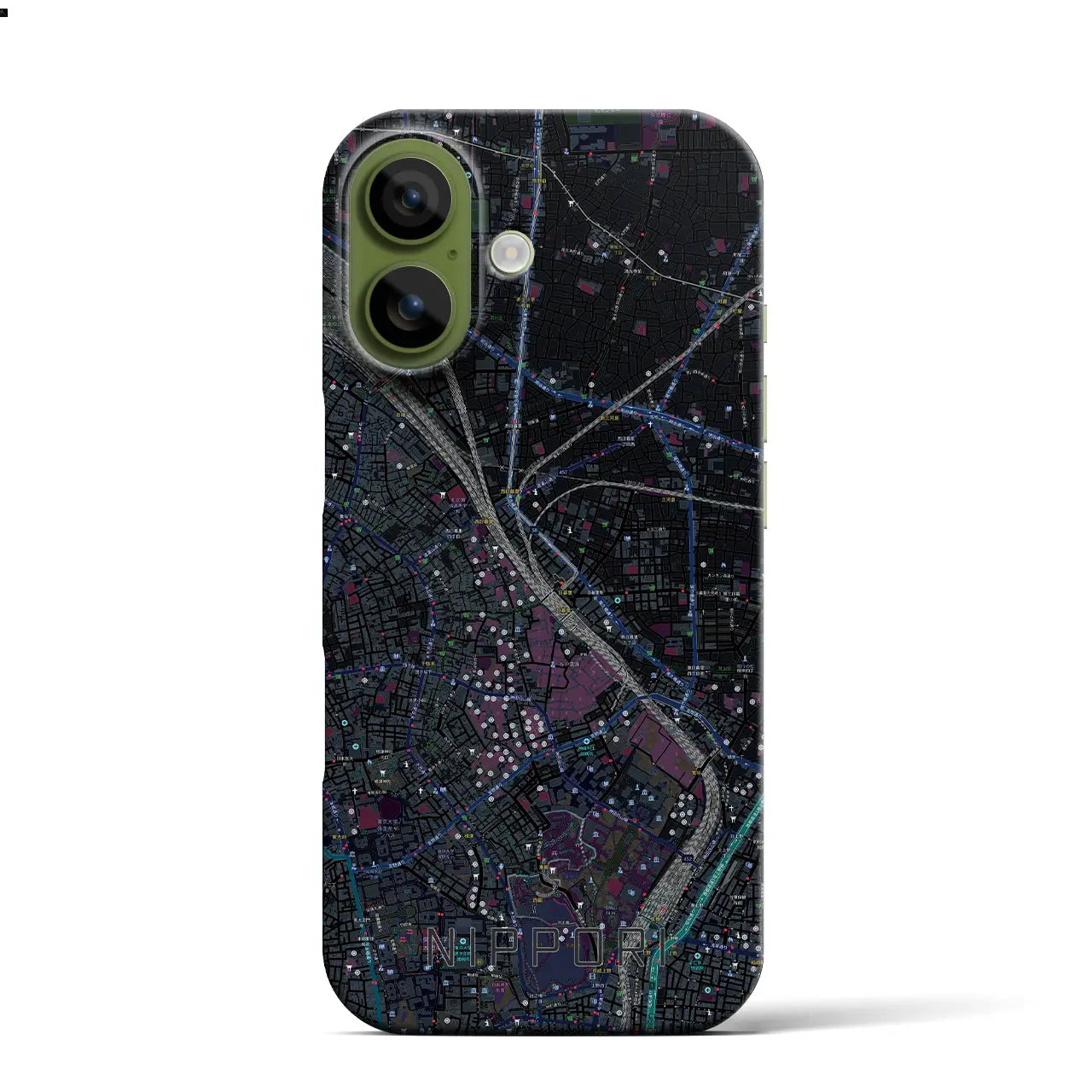 【日暮里(東京都)】地図柄iPhoneケース(バックカバータイプ)