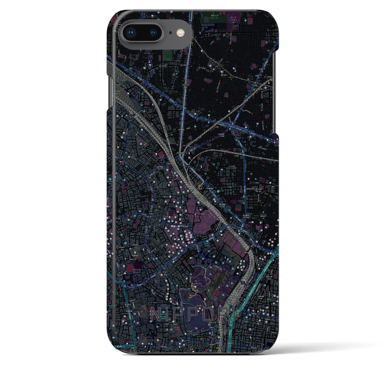 【日暮里(東京都)】地図柄iPhoneケース(バックカバータイプ)