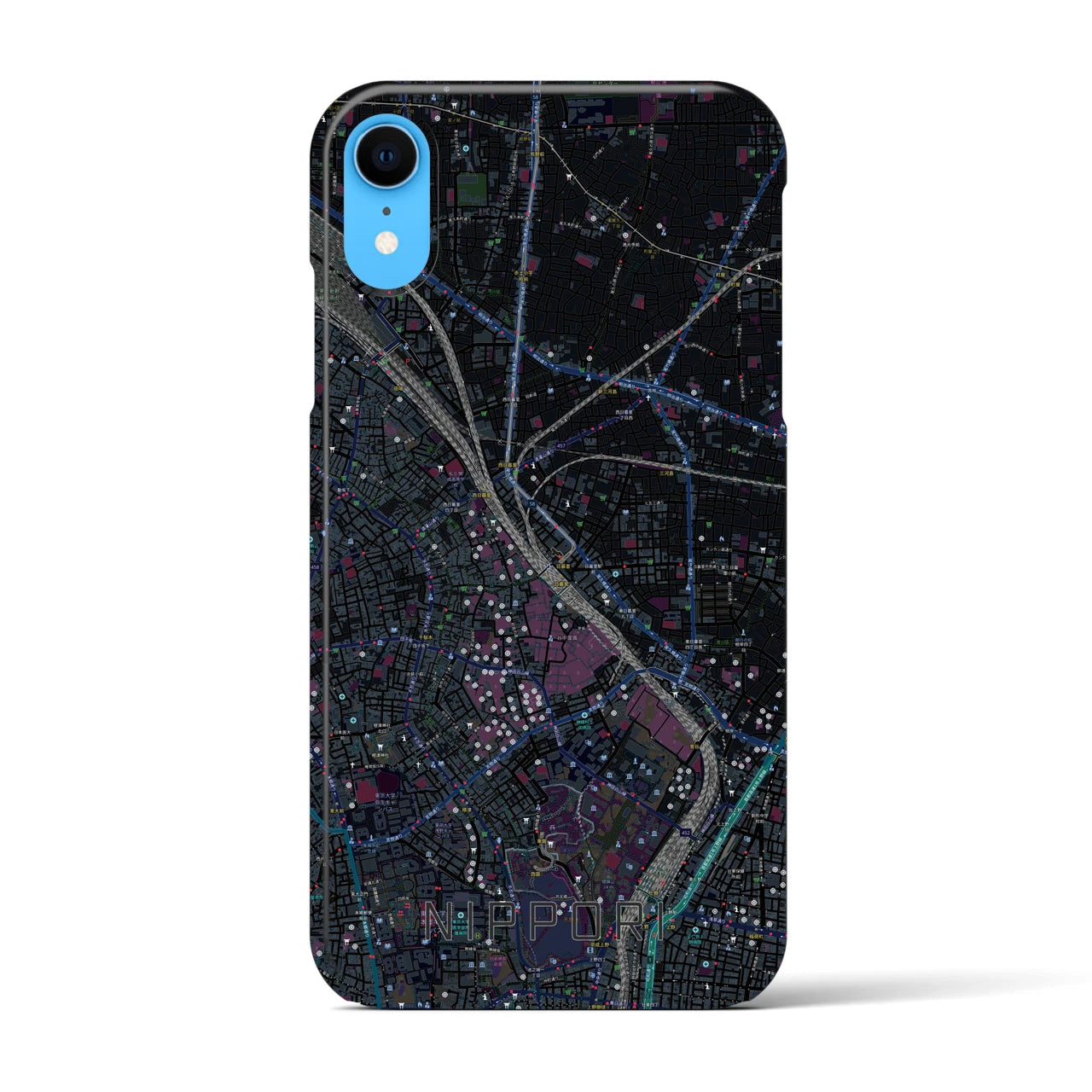 【日暮里(東京都)】地図柄iPhoneケース(バックカバータイプ)