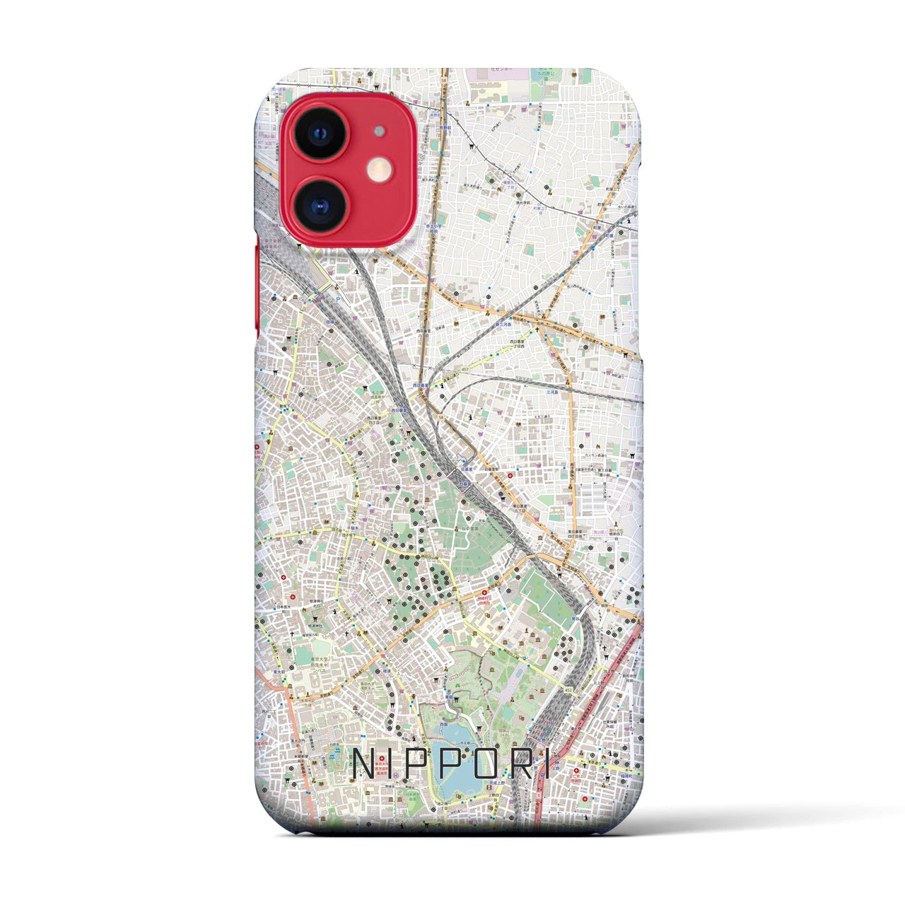 【日暮里(東京都)】地図柄iPhoneケース(バックカバータイプ)