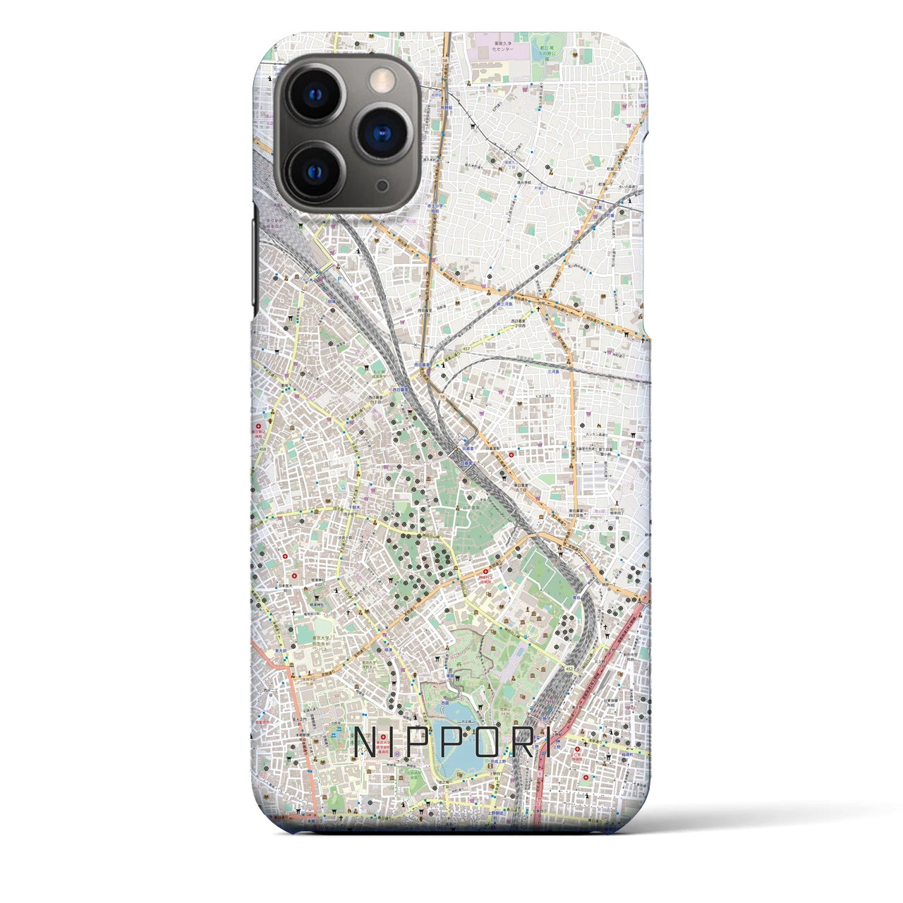 【日暮里(東京都)】地図柄iPhoneケース(バックカバータイプ)