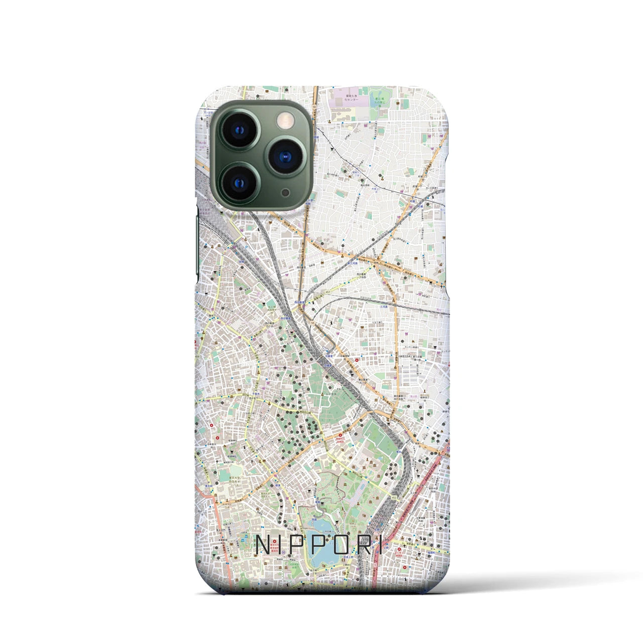 【日暮里(東京都)】地図柄iPhoneケース(バックカバータイプ)