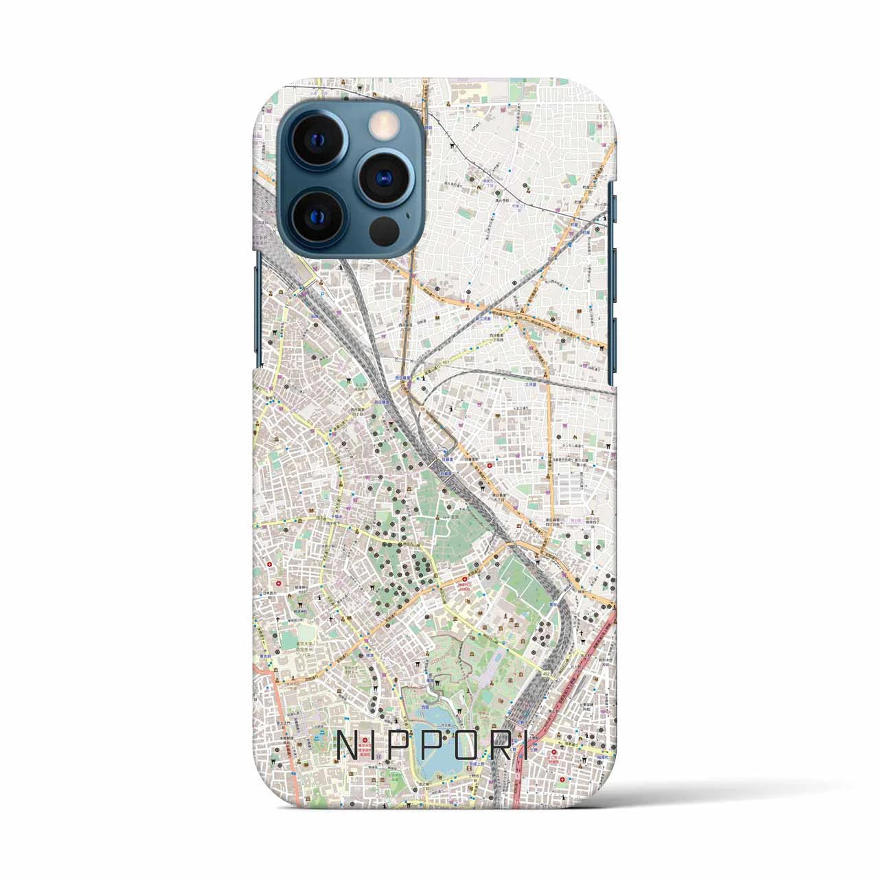 【日暮里(東京都)】地図柄iPhoneケース(バックカバータイプ)