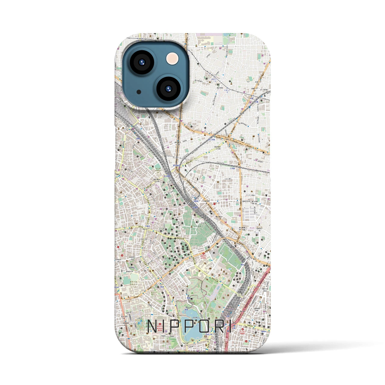 【日暮里(東京都)】地図柄iPhoneケース(バックカバータイプ)