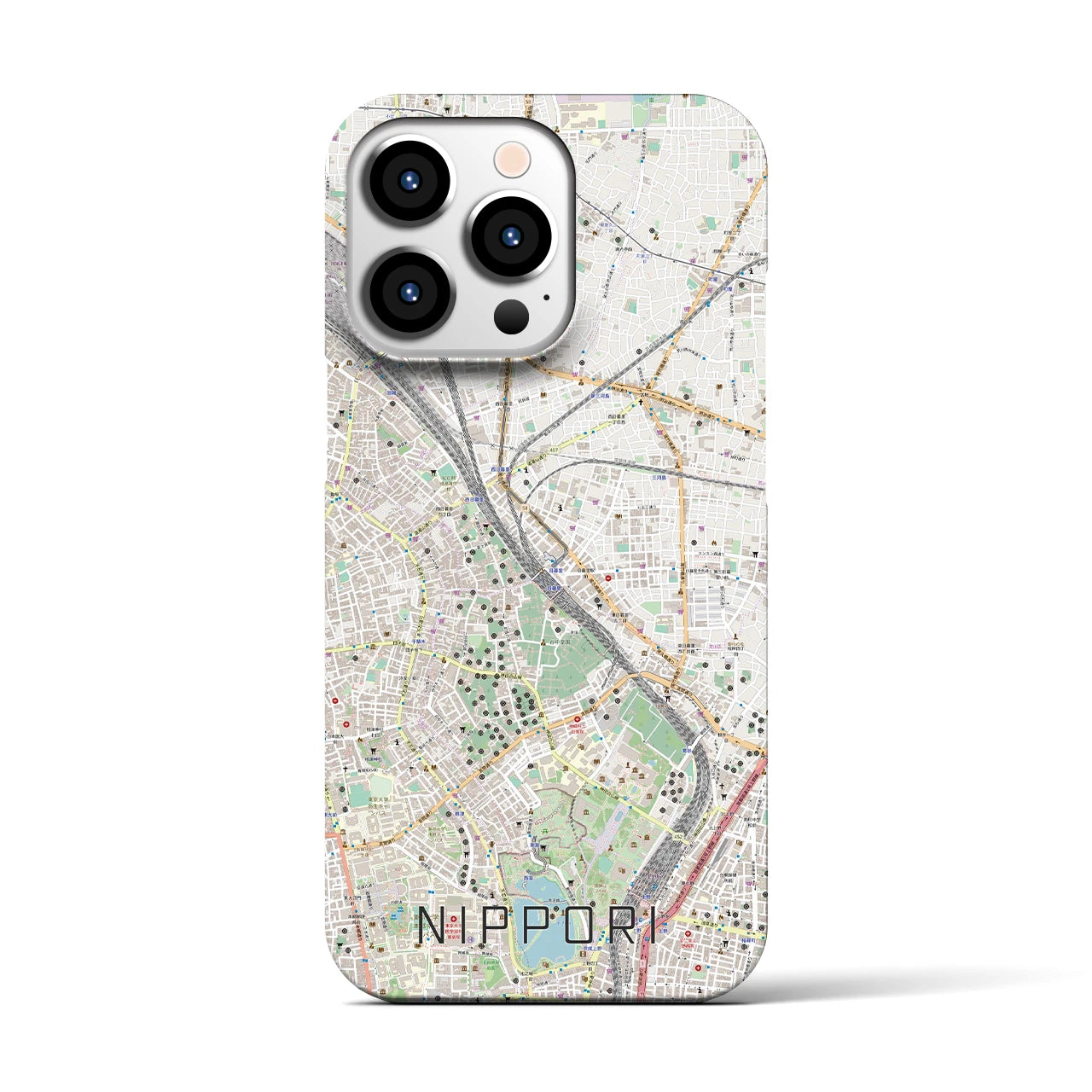 【日暮里(東京都)】地図柄iPhoneケース(バックカバータイプ)