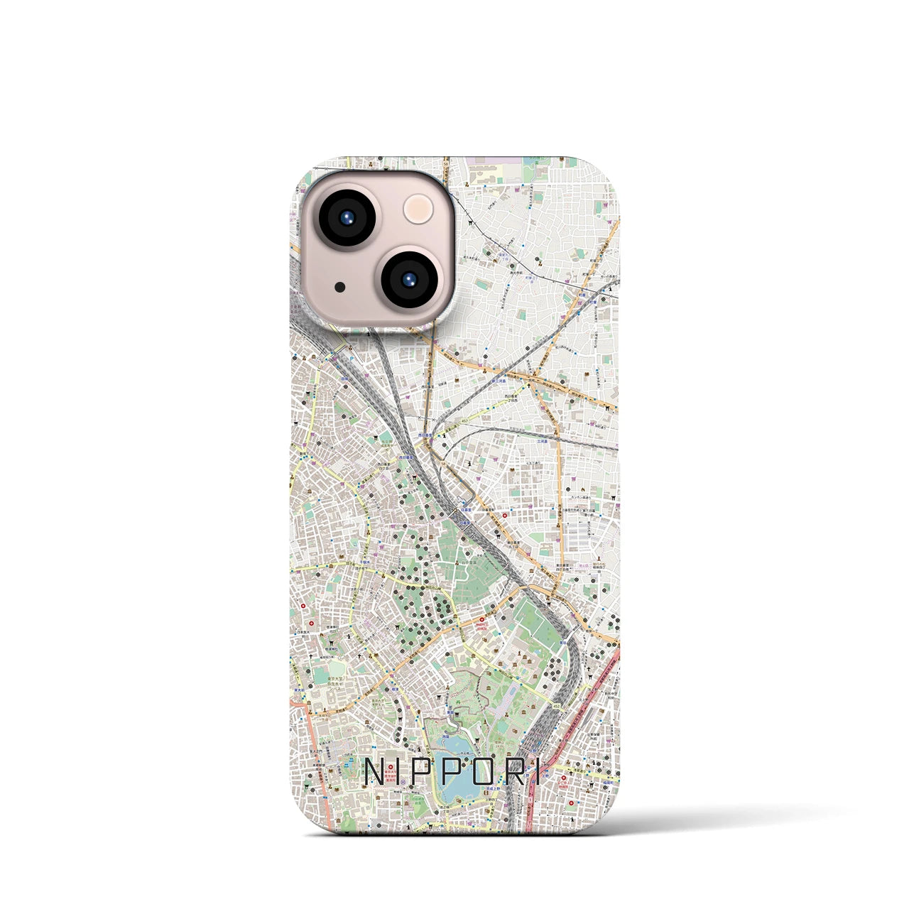 【日暮里(東京都)】地図柄iPhoneケース(バックカバータイプ)