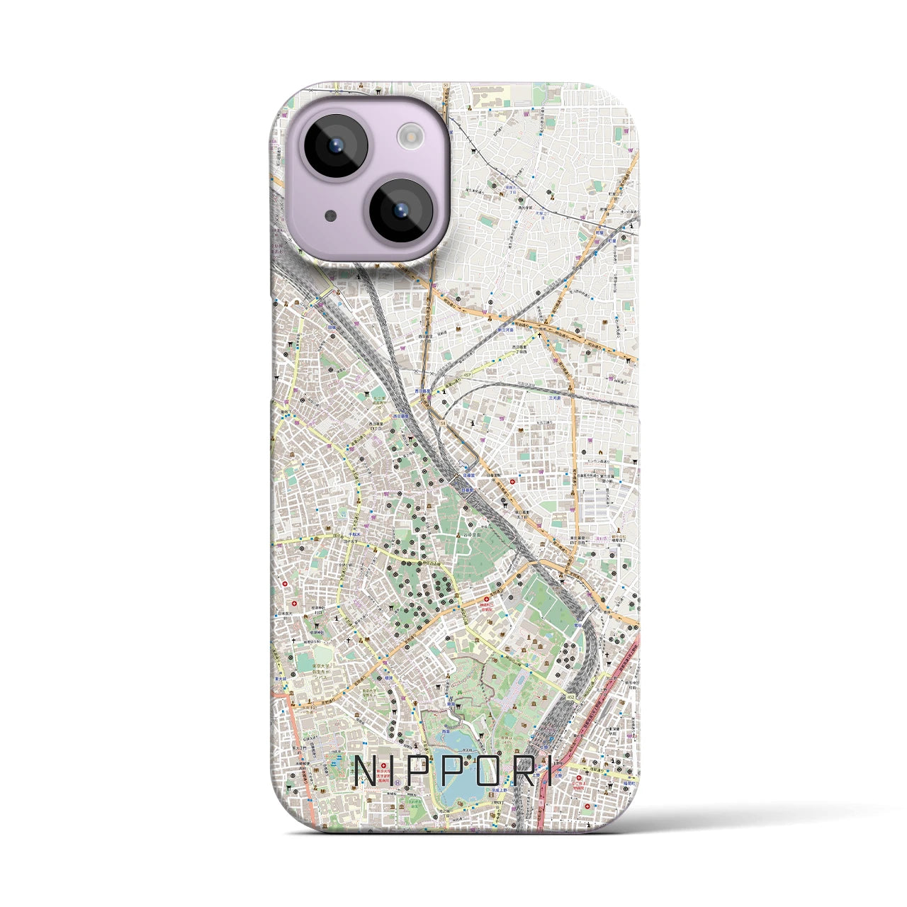 【日暮里(東京都)】地図柄iPhoneケース(バックカバータイプ)