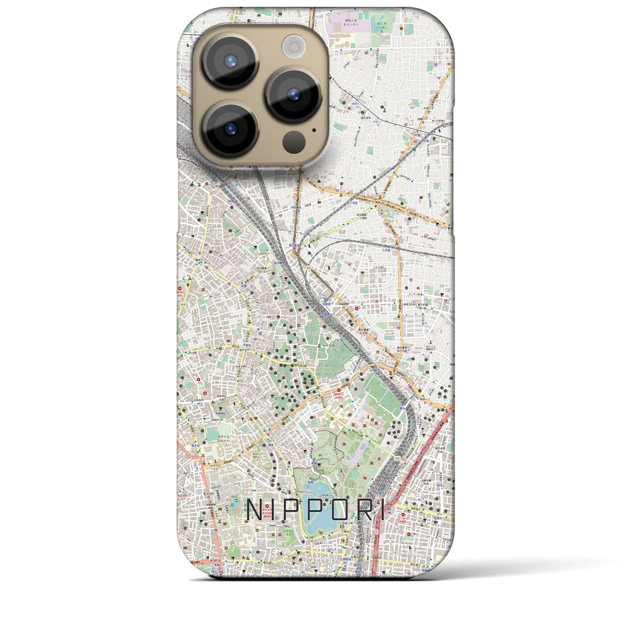 【日暮里(東京都)】地図柄iPhoneケース(バックカバータイプ)