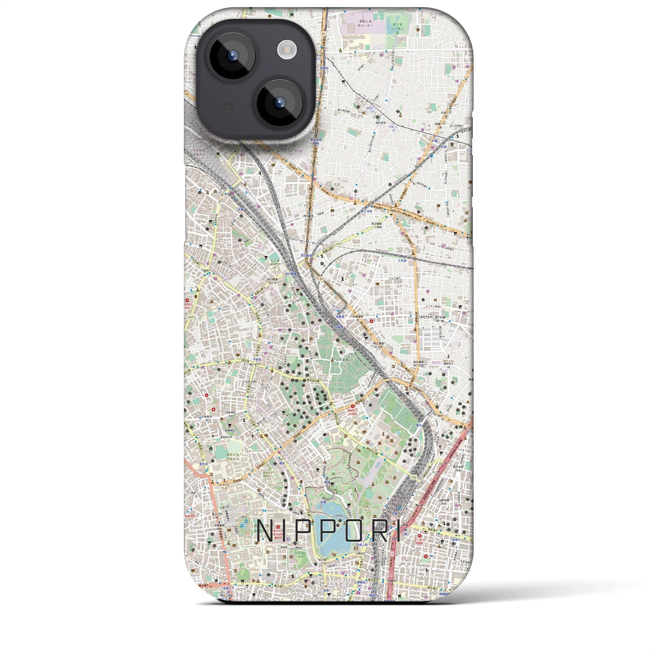 【日暮里(東京都)】地図柄iPhoneケース(バックカバータイプ)