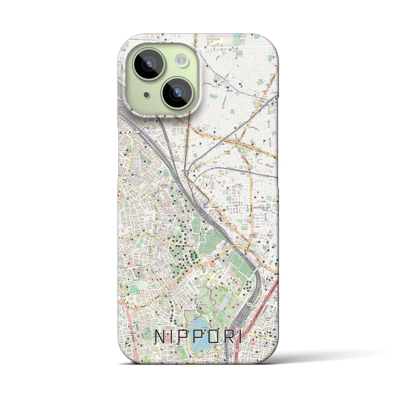 【日暮里(東京都)】地図柄iPhoneケース(バックカバータイプ)