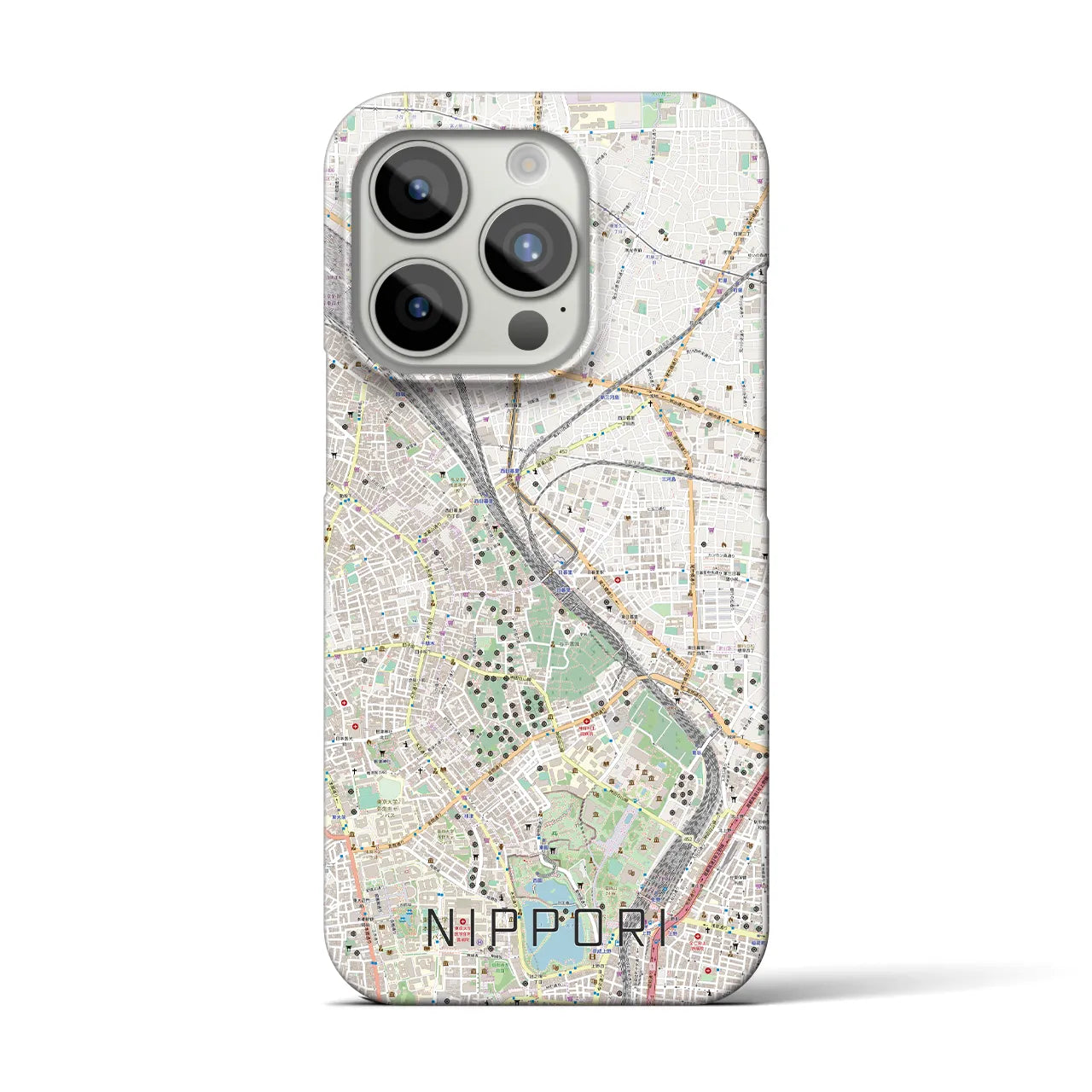 【日暮里(東京都)】地図柄iPhoneケース(バックカバータイプ)