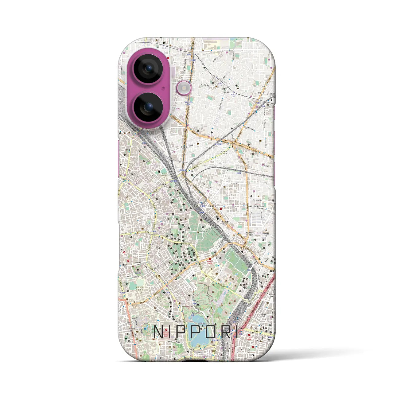 【日暮里(東京都)】地図柄iPhoneケース(バックカバータイプ)