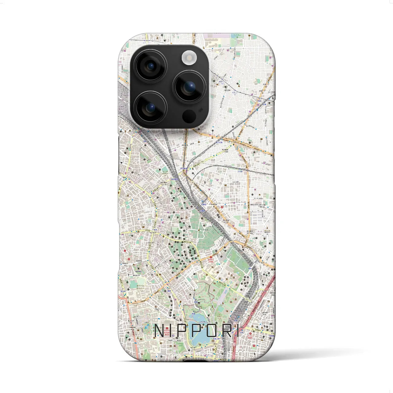 【日暮里(東京都)】地図柄iPhoneケース(バックカバータイプ)