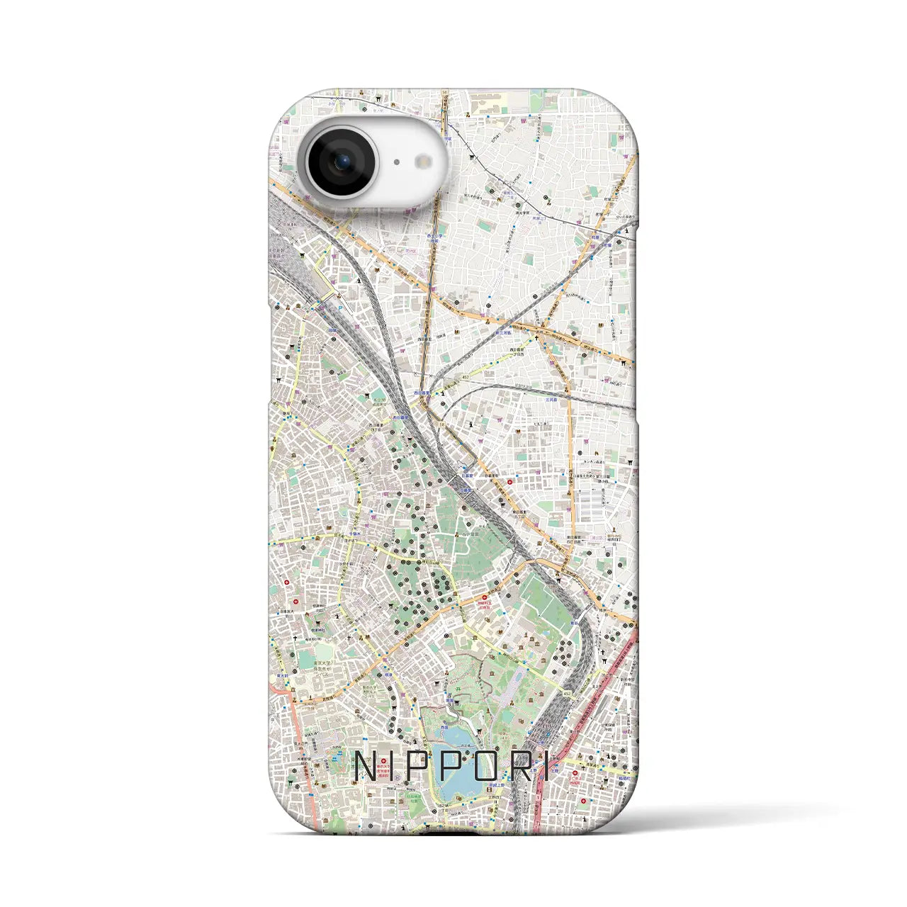 【日暮里(東京都)】地図柄iPhoneケース(バックカバータイプ)