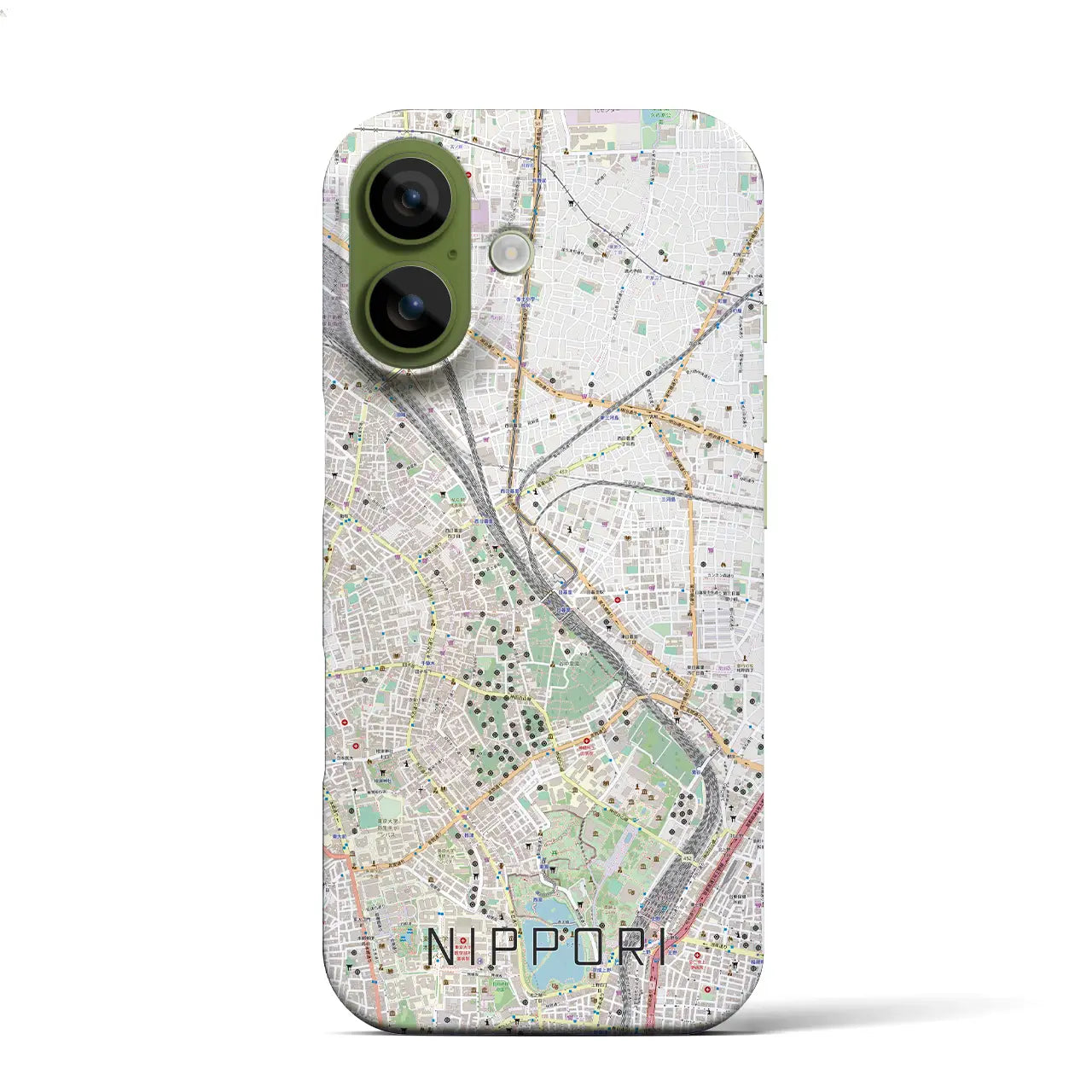 【日暮里(東京都)】地図柄iPhoneケース(バックカバータイプ)