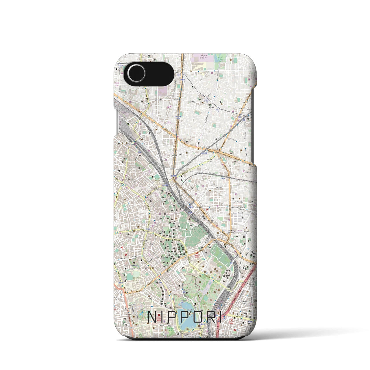 【日暮里(東京都)】地図柄iPhoneケース(バックカバータイプ)