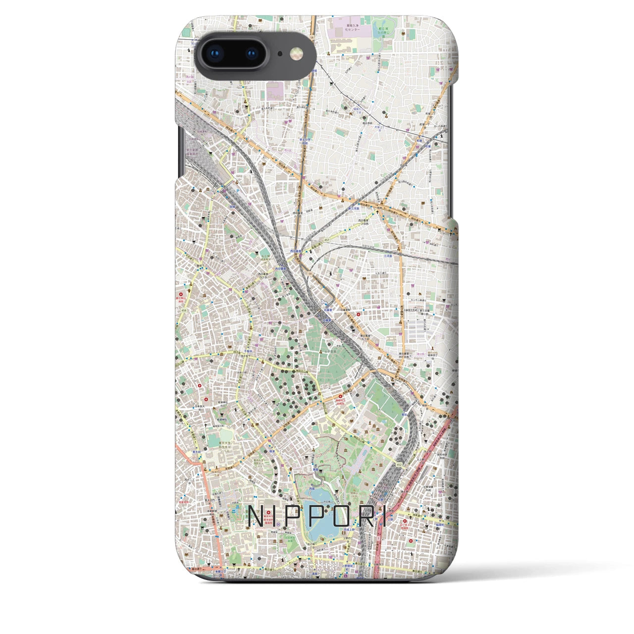 【日暮里(東京都)】地図柄iPhoneケース(バックカバータイプ)