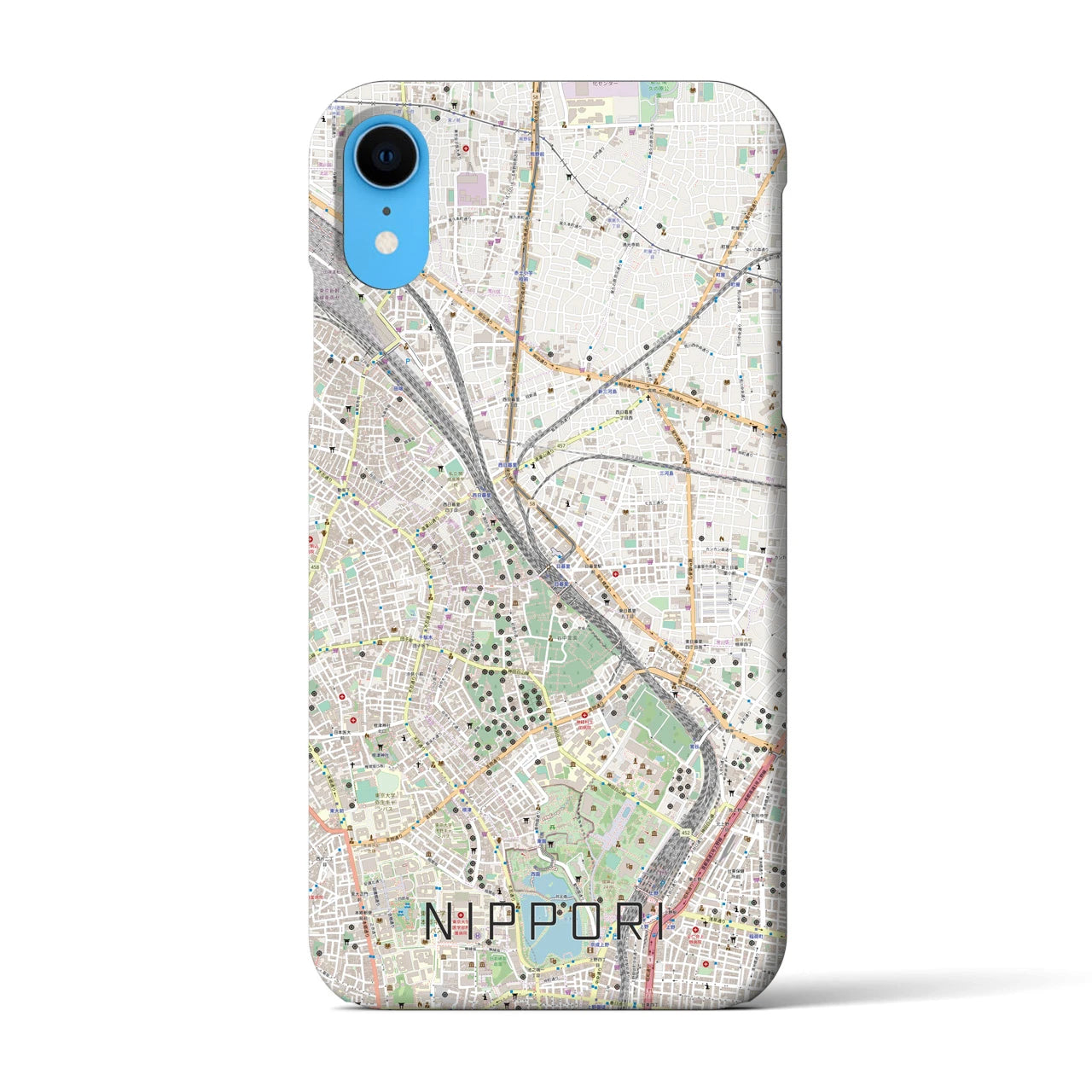 【日暮里(東京都)】地図柄iPhoneケース(バックカバータイプ)
